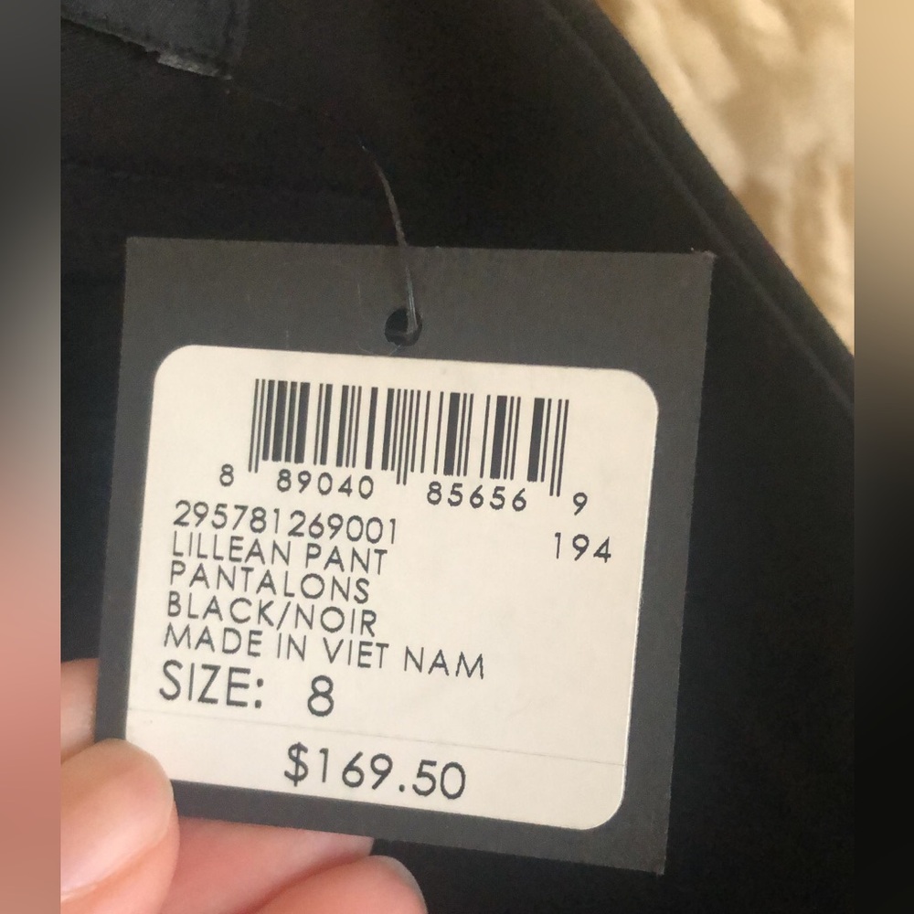 NWT Club Monaco Lillean High-Rise Pant Black Skinny tapered leg Size 8 - Picture 6 of 6